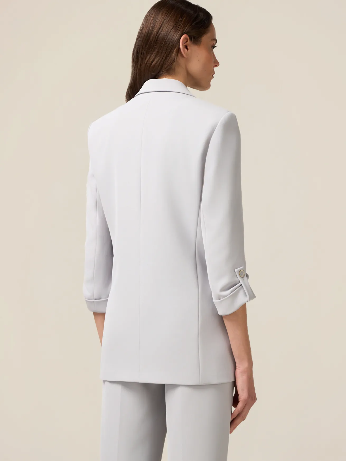 Blazer aperto in tessuto fluido