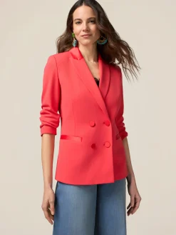 Blazer doppiopetto in tessuto crêpe