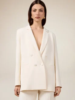 Blazer doppiopetto in tessuto crêpe