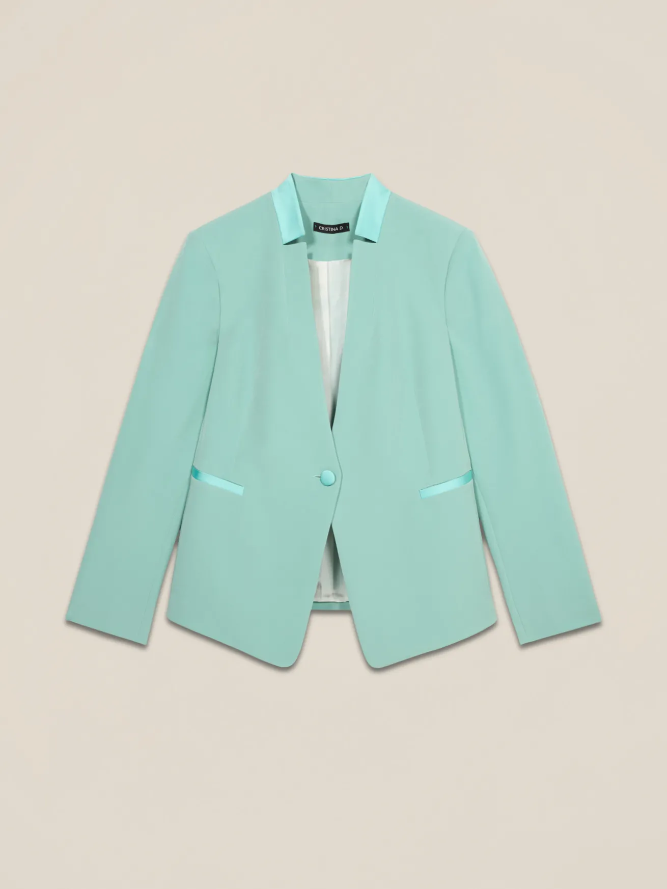 Blazer monopetto con profili a contrasto