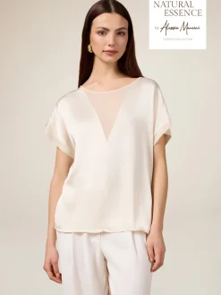 Blusa con inserto see-through