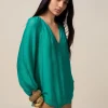 Blusa fluida misto seta