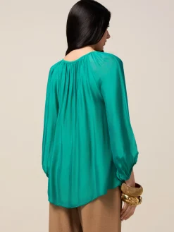 Blusa fluida misto seta