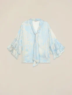 Blusa in georgette con volant