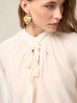 Blusa in mussola misto seta