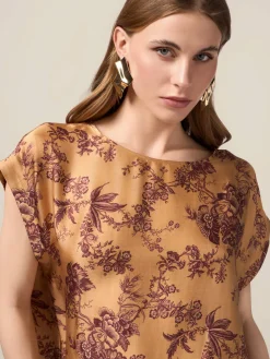 Blusa in raso a fantasia floreale