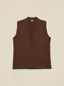 Blusa in raso con scollo a V