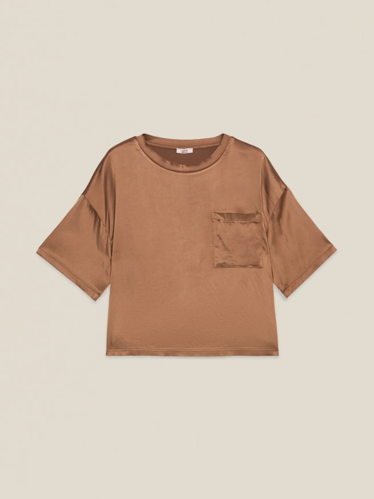 Blusa in raso con taschino