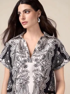 Blusa in raso fantasia