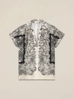 Blusa in raso fantasia