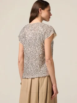 Blusa in tulle full paillettes