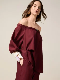 Blusa off shoulders in cotone