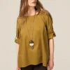 Blusa over misto cotone