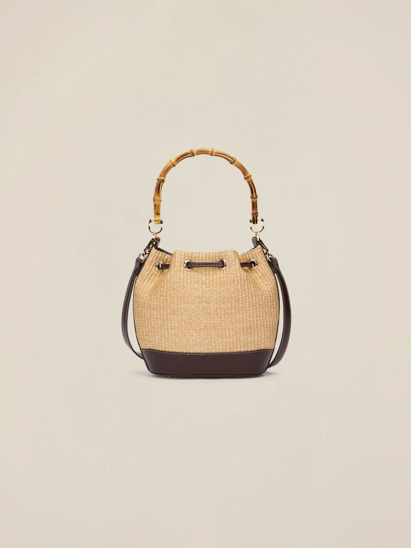 Borsa a secchiello intrecciato