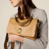 Borsa satchel in vera pelle