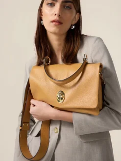 Borsa satchel in vera pelle