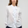 Camicia a righe con volant