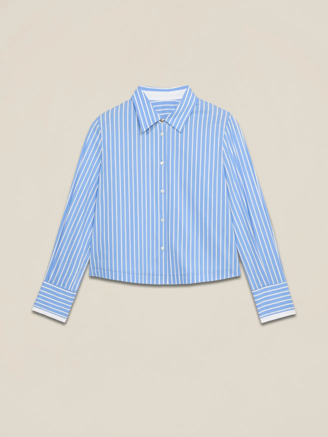 Camicia cropped a righe