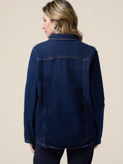 Camicia in denim con fibbie metalliche