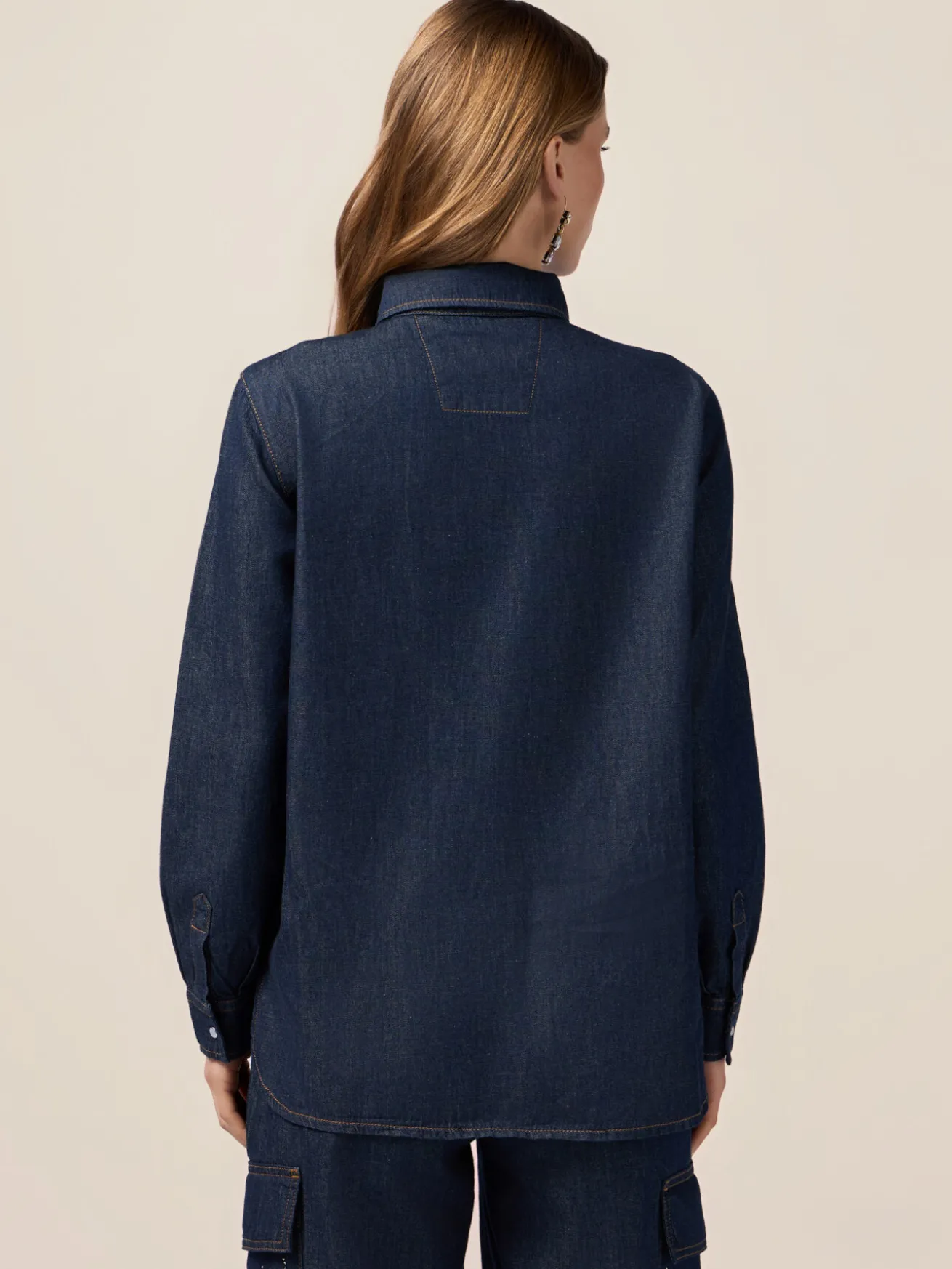 Camicia in denim con micro cristalli