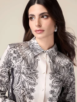 Camicia in raso fantasia