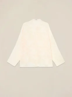 Camicia jacquard con collo alla coreana