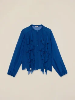Camicia misto seta con volant