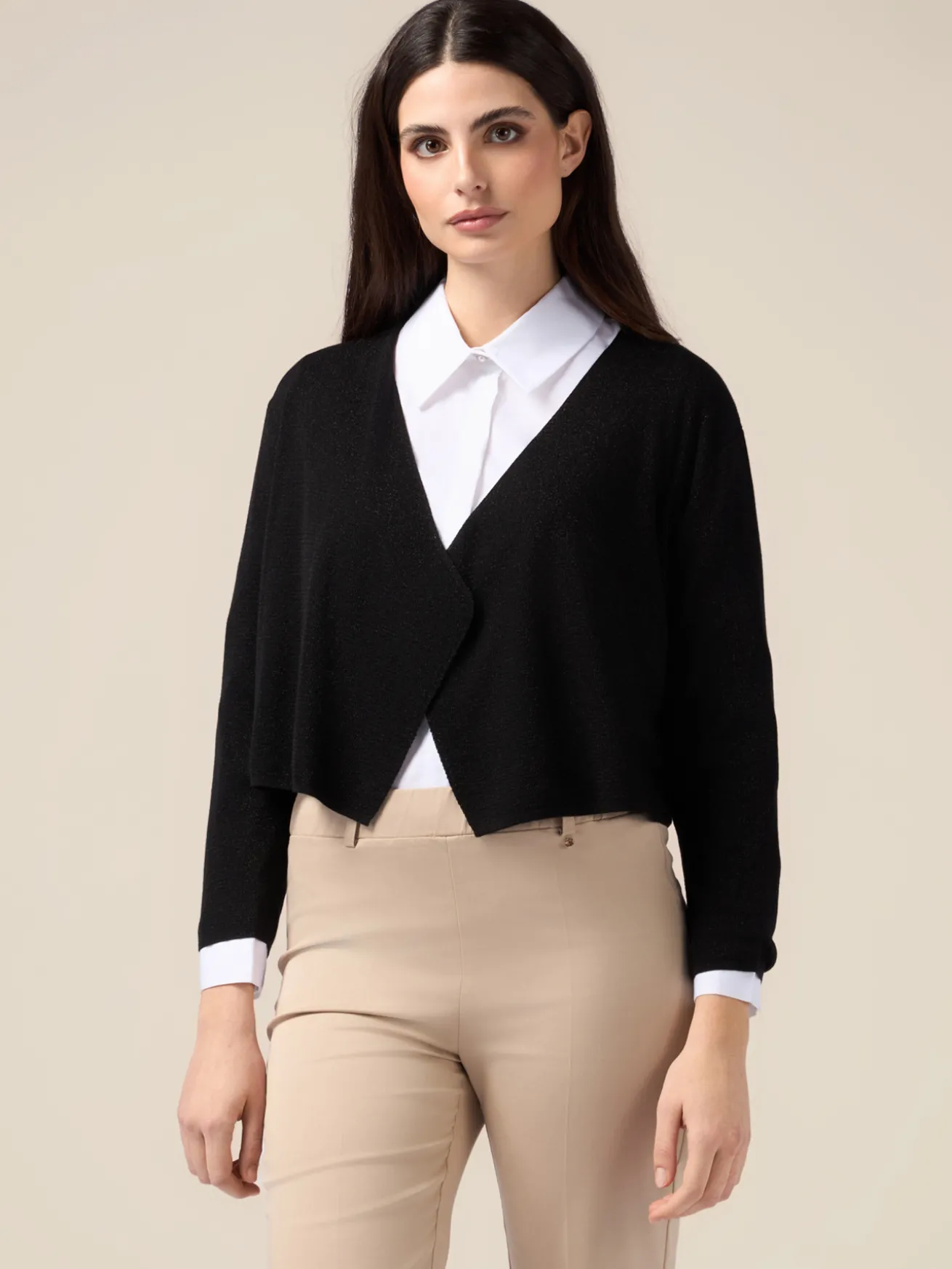 Cardigan corto lurex