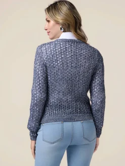 Cardigan in maglia traforata