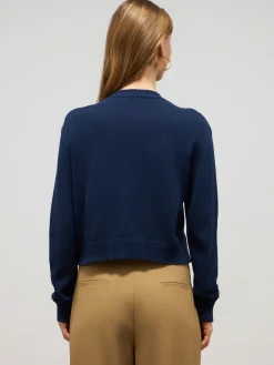 Cardigan misto cotone con dettagli gioiello