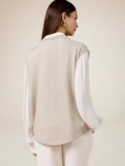 Cardigan senza maniche in filato lurex
