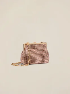 Clutch con cristalli e chiusura a scatto