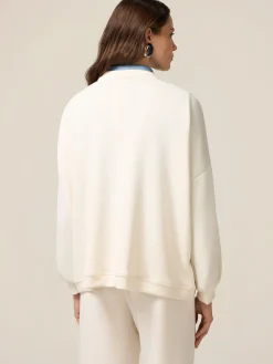Felpa aperta soft touch con paillettes