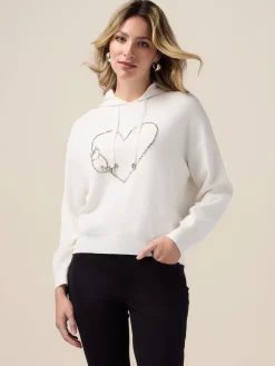 Felpa in maglia con ricamo gioiello