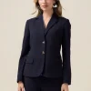 Giacca blazer in tessuto scuba crêpe