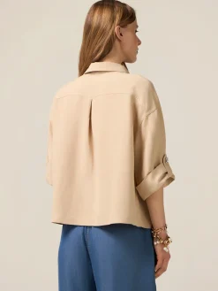Giacca boxy misto lino