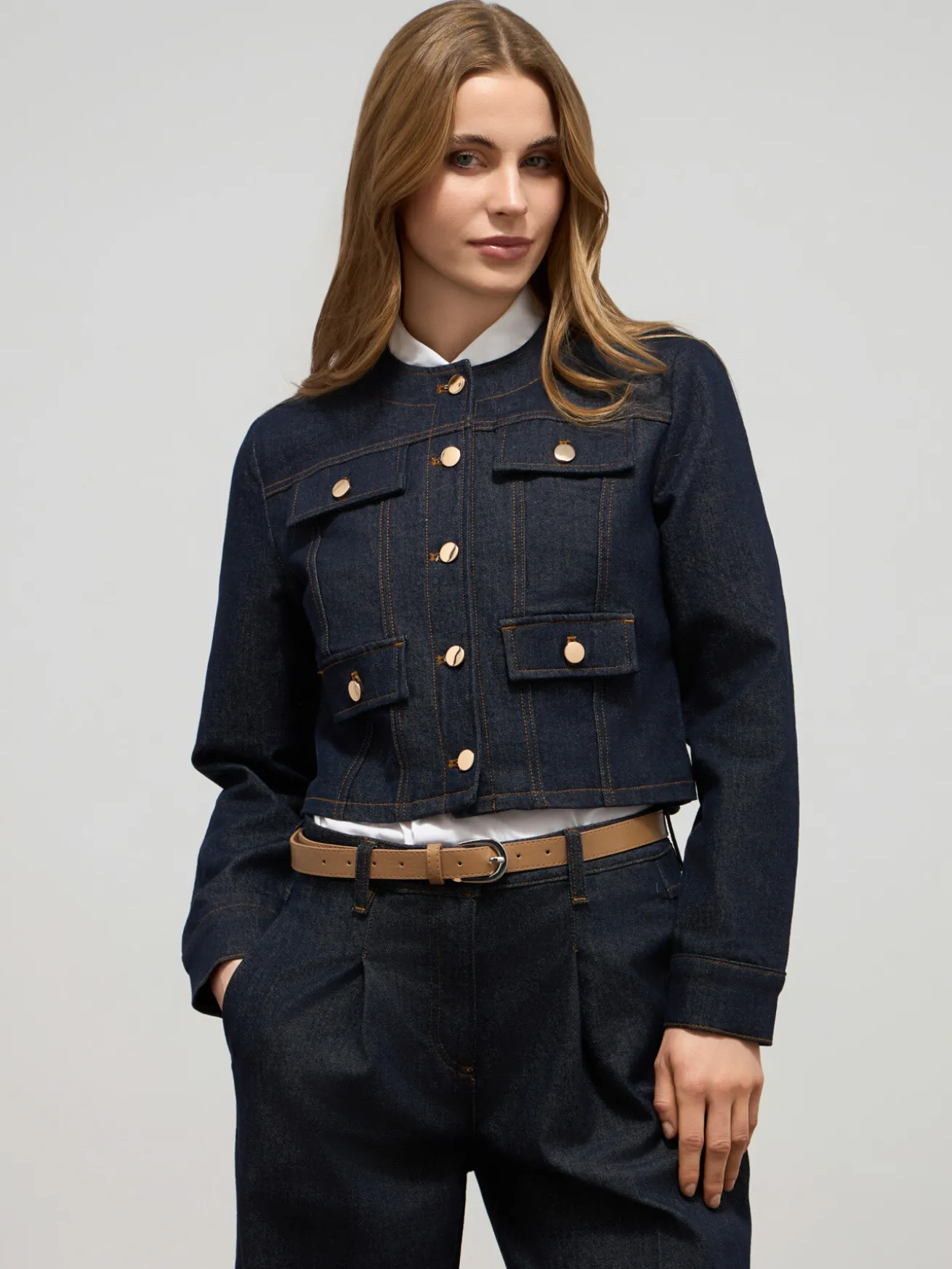 Giacca corta in denim
