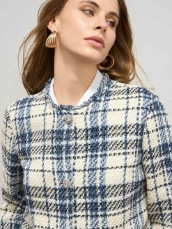 Giacca in tweed con frange