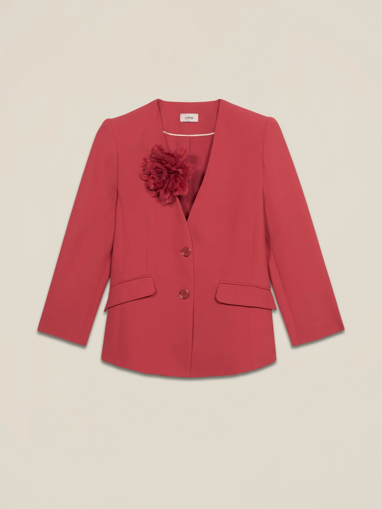 Giacca strutturata con fiore decorativo