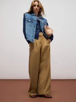 Gilet in denim con patch gioiello