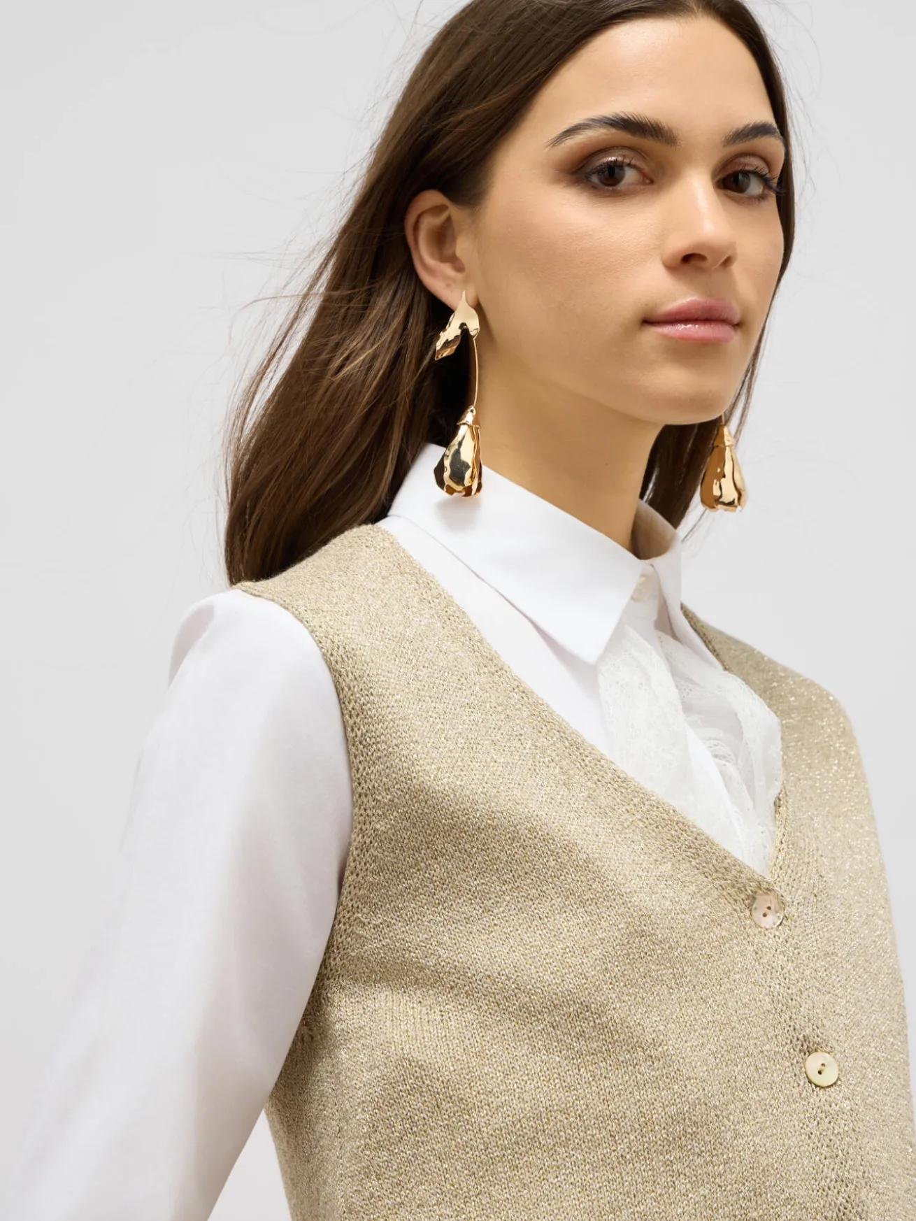 Gilet in filato lurex