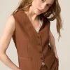 Gilet in tessuto fluido