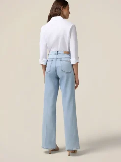 Jeans a palazzo con castoni