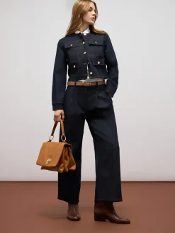 Jeans a palazzo con cintura