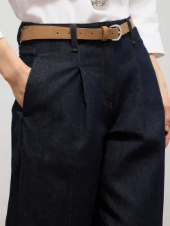 Jeans a palazzo con cintura