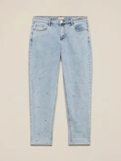 Jeans boyfit con castoni