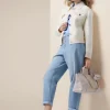 Jeans boyfit stone washed con bottoni gioiello