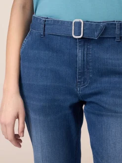 Jeans chino con cintura e fibbia gioiello