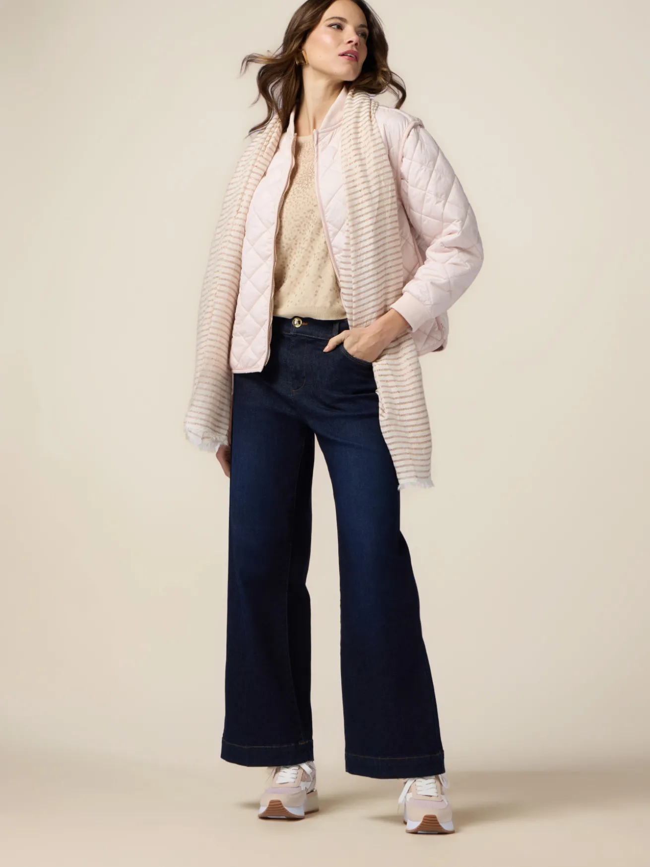 Jeans wide leg in denim rinse