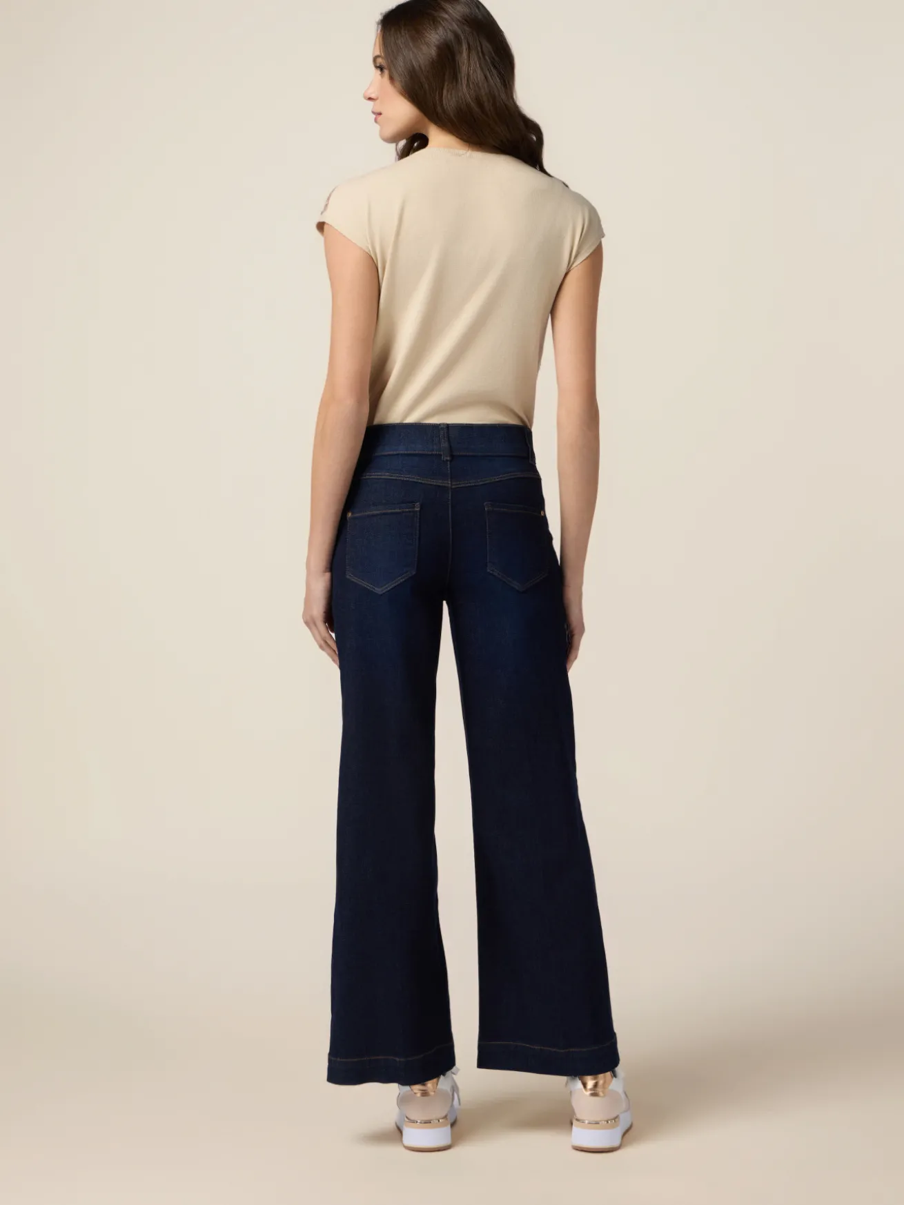 Jeans wide leg in denim rinse